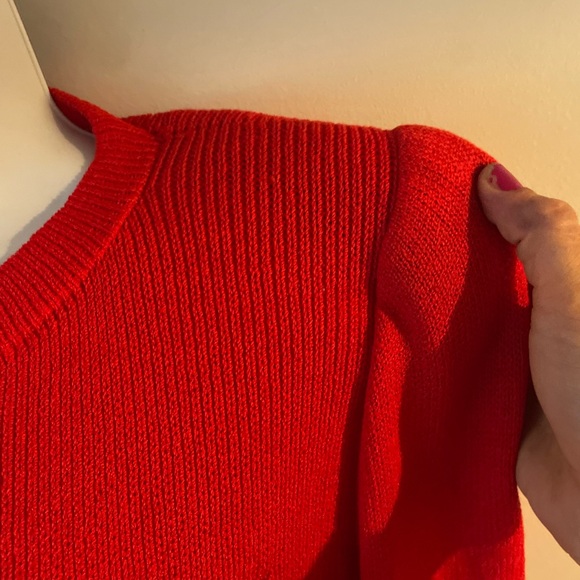 St. John for Saks Fifth Avenue Vintage Red Sweater Cardigan Medium -J - Picture 3 of 9